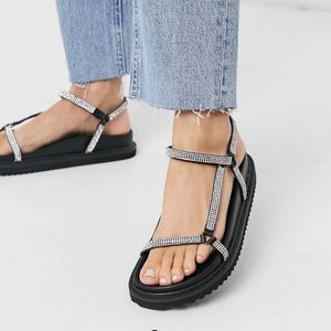 ASOS Rhinestone Sandals (UK 6) (US 8)